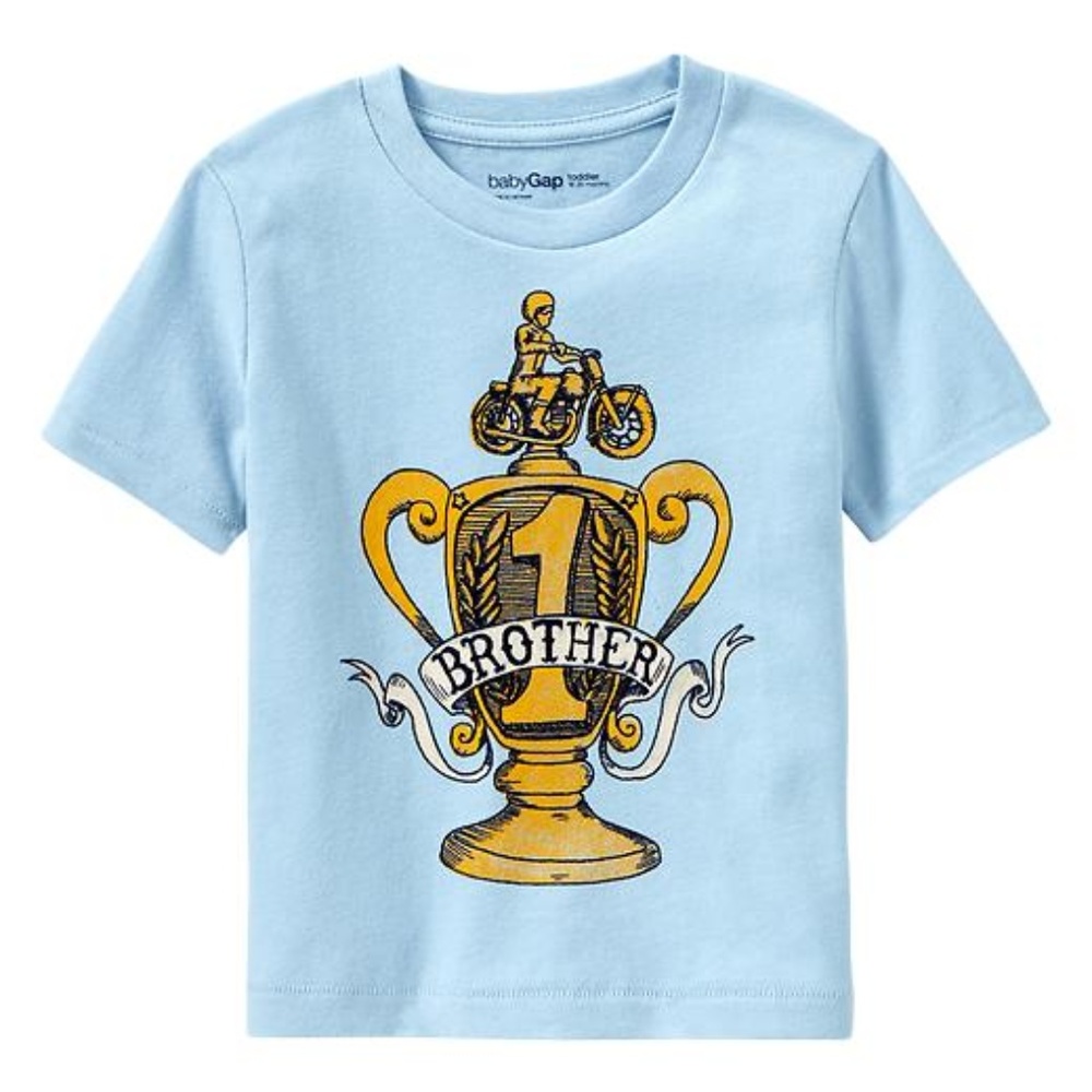 Baby Gap number 1 brother trophy shirt top new - Picture 1 of 1